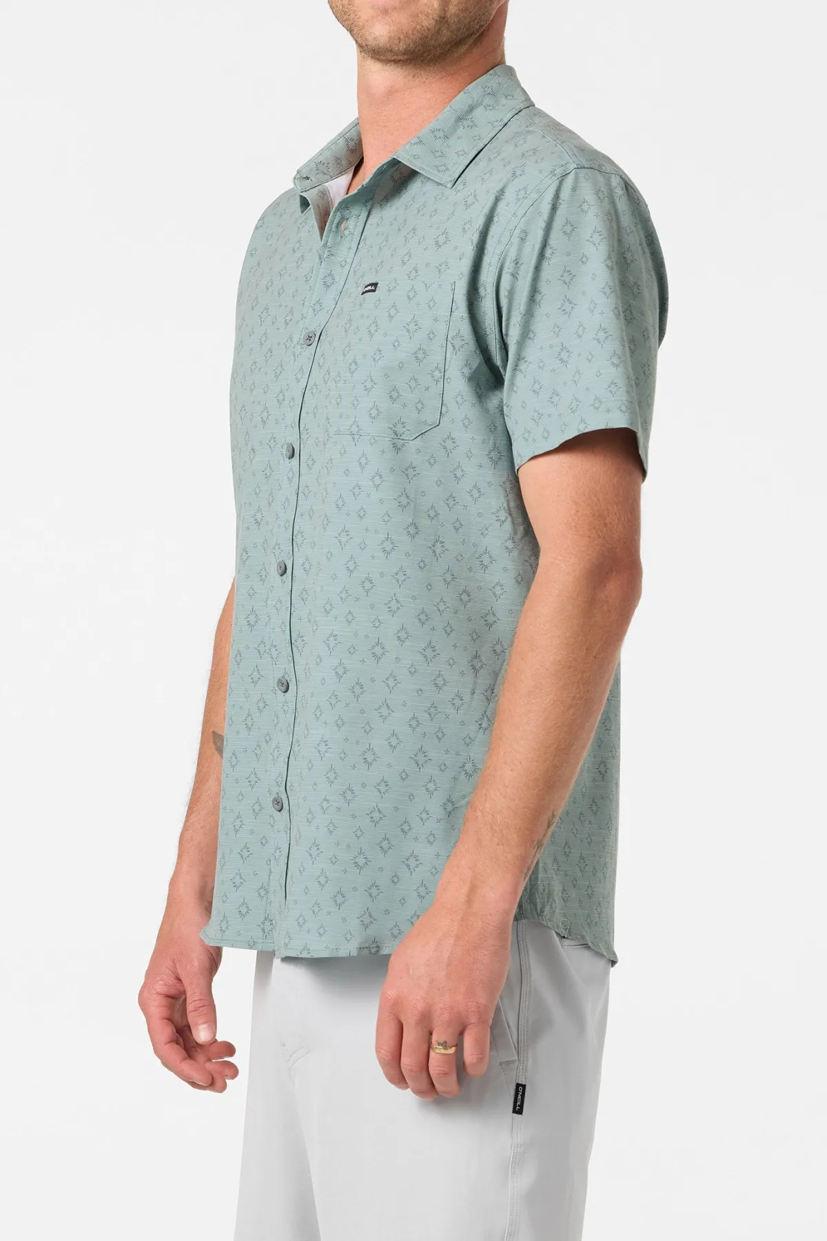 Best Sellers|Shirts & Flannels^O'Neill Upf Slub Standard Wvn Shirt Standard Fit Shirt - | sage