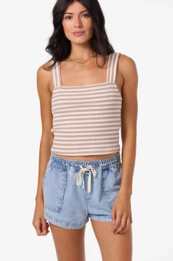 Tops^O'Neill Vanessa Stripe Sleeveless Top - | simply taupe