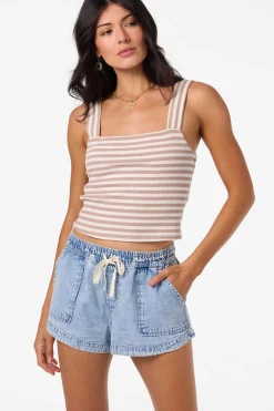 Tops^O'Neill Vanessa Stripe Sleeveless Top - | simply taupe