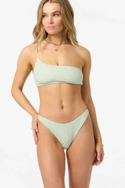 Swim New Arrivals|New Arrivals^O'Neill Willow Weave Seal Beach One Shoulder Bandeau Top green lily