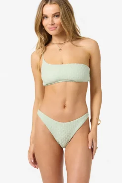 Swim New Arrivals|New Arrivals^O'Neill Willow Weave Seal Beach One Shoulder Bandeau Top green lily