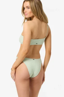 Bikini Tops^O'Neill Willow Weave Seal Beach One Shoulder Bandeau Top - | green lily