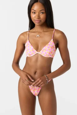 Bikini Tops^O'Neill Windsor Plaid Honopu Bra Top - | sachet pink