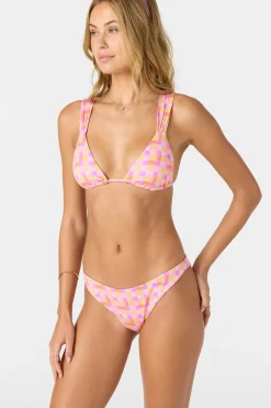 Bikini Tops^O'Neill Windsor Plaid Menorca Triangle Top - | sachet pink