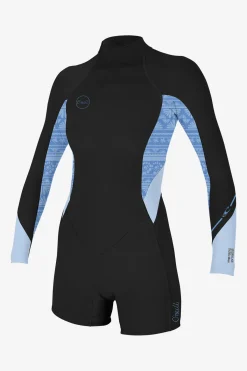 Spring Suits^O'Neill Women's Bahia 2/1MM Back Zip Long Sleeve Spring - Blk/cham |