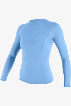 Uv Sun Protection & Rash Guards^O'Neill Women's Basic Skins-2 Long Sleeve Rash Guard - Azurine |