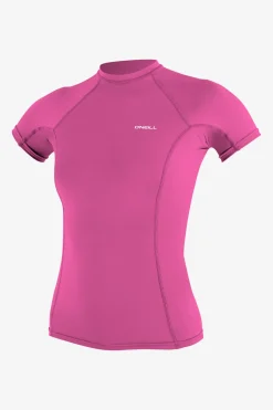 Uv Sun Protection & Rash Guards^O'Neill Women's Basic Skins-2 Rash Guard - Fox Pink |