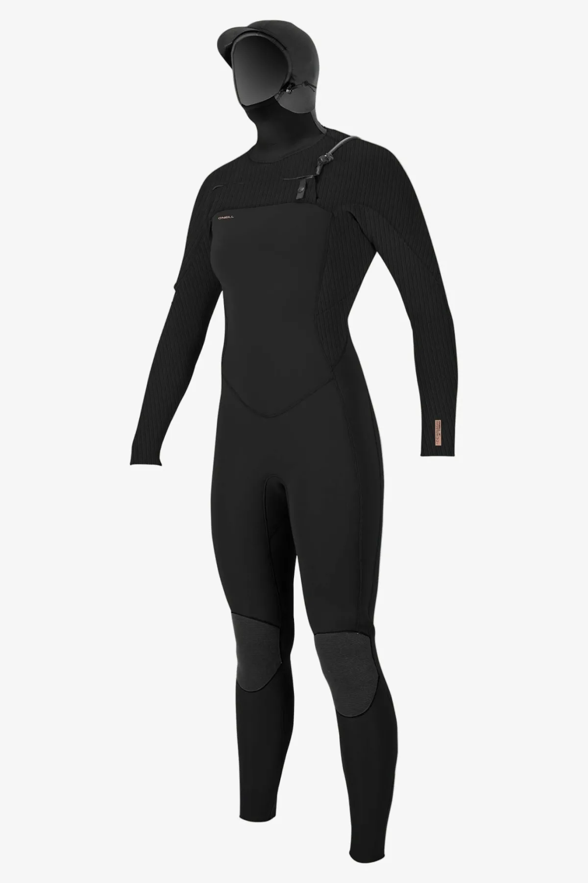 Full Suits^O'Neill Women's Hyperfreak 5.5/4+MM Chest Zip W/hood - | blk/blk