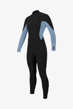 Full Suits^O'Neill Women's Hyperfreak 4/3+MM Chest Zip Full - Blk/denim |
