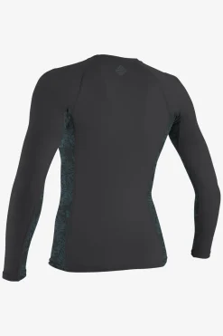 Uv Sun Protection & Rash Guards^O'Neill Women's Hyperfreak Skins Long Sleeve Rash Guard - Steel/isla |
