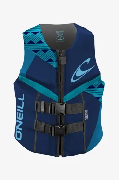 Wake-Waterski Vests^O'Neill Women's Reactor Uscg Life Vest - | nvy/riv/tu