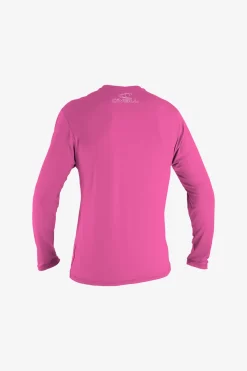 Uv-Sun-Protection Rash Guards|Uv-Sun-Protection Rash Guards^O'Neill Youth Basic Skins 50+ Long Sleeve Sun Shirt - Fox Pink |