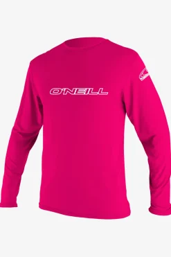 Uv-Sun-Protection Rash Guards|Uv-Sun-Protection Rash Guards^O'Neill Youth Basic Skins 50+ Long Sleeve Sun Shirt - | watermelon