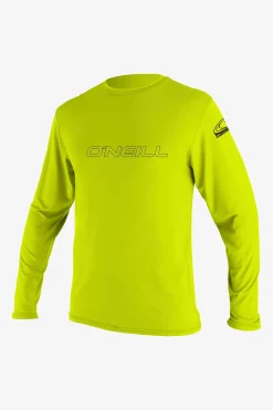 Uv-Sun-Protection Rash Guards|Uv-Sun-Protection Rash Guards^O'Neill Youth Basic Skins 50+ Long Sleeve Sun Shirt - | lime