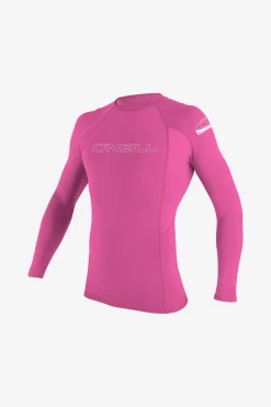 Uv-Sun-Protection Rash Guards|Uv-Sun-Protection Rash Guards^O'Neill Youth Basic Skins 50+ Long Sleeve Rashguard - Fox Pink |