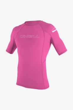 Uv-Sun-Protection Rash Guards|Uv-Sun-Protection Rash Guards^O'Neill Youth Basic Skins 50+ Rashguard - Fox Pink |