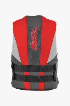 Wake-Waterski Vests|Wake-Waterski Vests^O'Neill Youth Reactor USCG Vest coal/red/flint